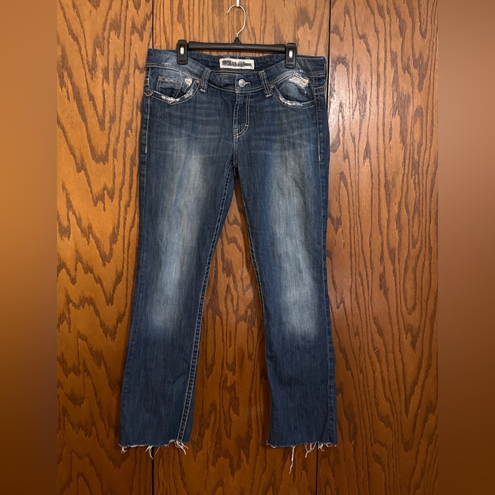 BKE Payton Jeans 32R Bootcut Distressed Medium Wash
